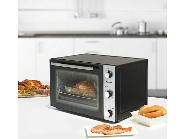 Grilloven 55l 2000w zwart/roestvrij staal - bestron - aov55 - afbeelding 1 van  3