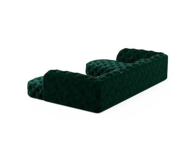 Groene fluwelen panoramische bank - afbeelding 9 van  13