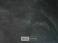 Groene lederen poef - afbeelding 3 van  3