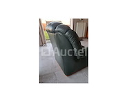 Groene leren fauteuils (3 + 1), salontafel - afbeelding 6 van  11