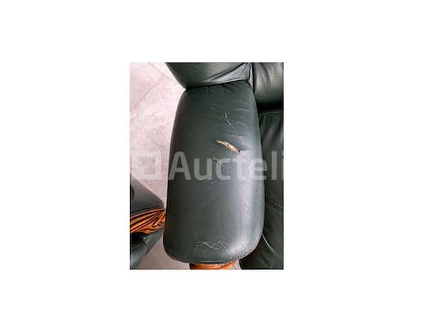 Groene leren fauteuils (3 + 1), salontafel - afbeelding 11 van  11