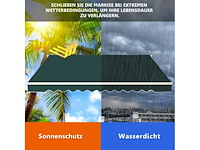 Groene luifel met krukas 400 x 250 cm - afbeelding 4 van  6