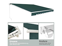 Groene luifel met krukas 400 x 250 cm - afbeelding 5 van  6