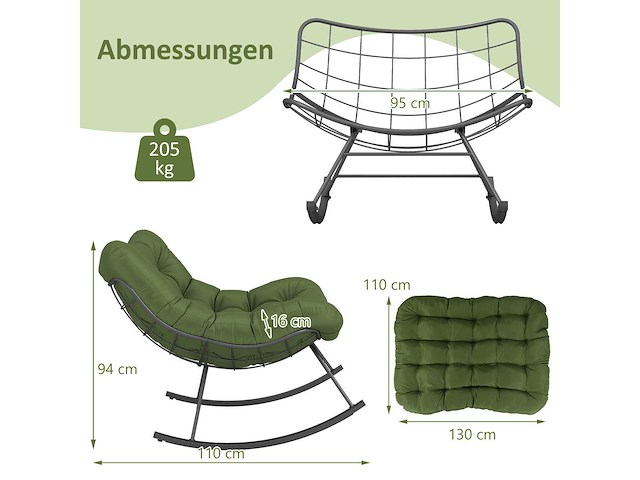Groene schommelstoel - afbeelding 3 van  5