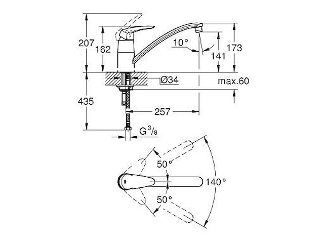 Grohe eurodisc kraan - afbeelding 2 van  2