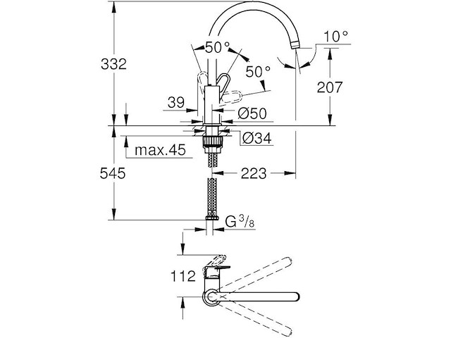 Grohe keukenmengkraan - afbeelding 3 van  3