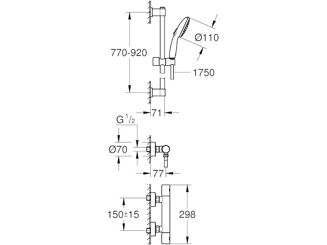 Grohe precision get doucheset - afbeelding 2 van  3