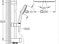 Grohe vitalio 250 douchesysteem - afbeelding 2 van  4