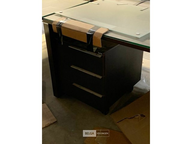 Groot directiebureel combinatie met bijhorende kasten en ladeblok. - afbeelding 3 van  6