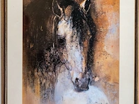 Groot gemengde techniek portret van een paard j....