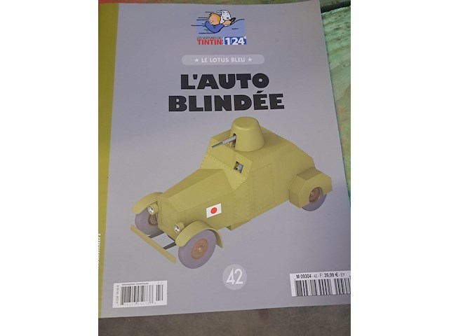 Groot kuifje wagen l'auto blindée met boek l 250 mm h 140 mm b 110 mm - afbeelding 4 van  5