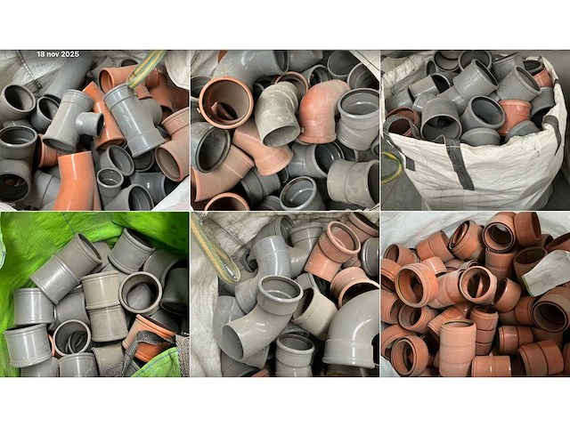 Groot lot pvc rioleringsbuizen & hulpstukken (+700st.) - afbeelding 1 van  16
