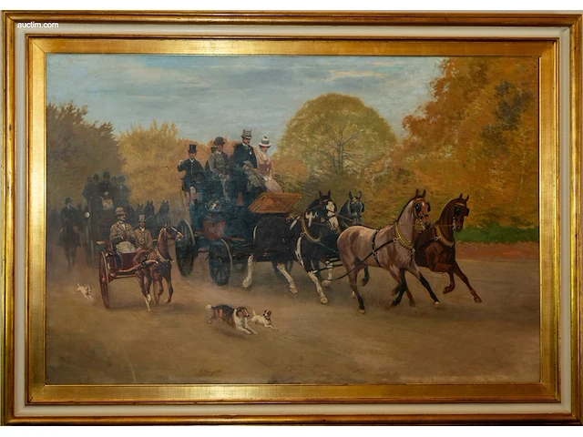 Groot meesterlijk olieverfschilderij alexandre... - afbeelding 1 van  3