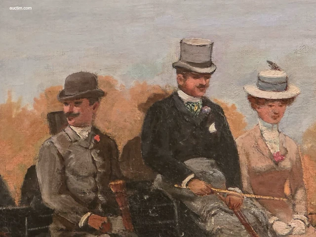 Groot meesterlijk olieverfschilderij alexandre... - afbeelding 3 van  3