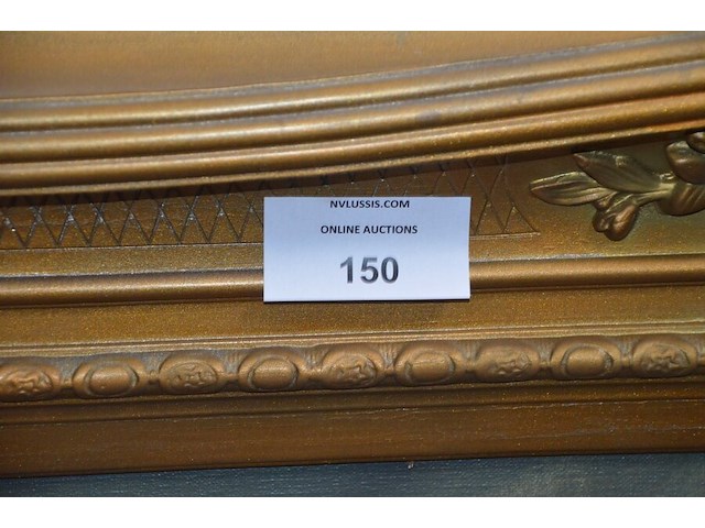 Groot schilderij in koperkleurige kader zeilboot afm. 180x130 - afbeelding 7 van  7