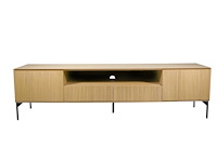 Groot tv-meubel pan in massief hout 195 cm - afbeelding 1 van  3