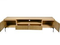 Groot tv-meubel pan in massief hout 195 cm - afbeelding 3 van  3