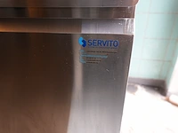 Grote 3-deurs koelkast met saladette en marmeren werkblad (diamond italia) - afbeelding 4 van  12
