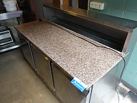 Grote 3-deurs koelkast met saladette en marmeren werkblad (diamond italia) - afbeelding 5 van  12