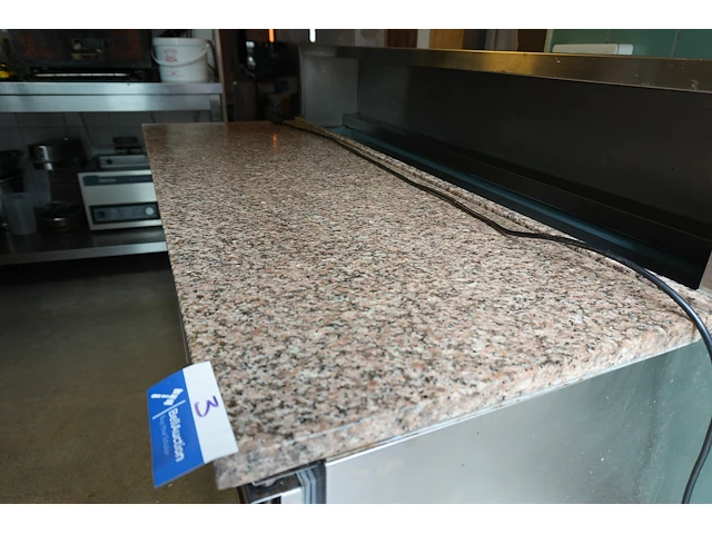 Grote 3-deurs koelkast met saladette en marmeren werkblad (diamond italia) - afbeelding 6 van  12
