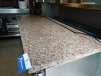 Grote 3-deurs koelkast met saladette en marmeren werkblad (diamond italia) - afbeelding 6 van  12