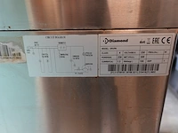 Grote 3-deurs koelkast met saladette en marmeren werkblad (diamond italia) - afbeelding 10 van  12