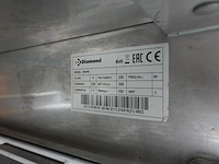Grote 3-deurs koelkast met saladette en marmeren werkblad (diamond italia) - afbeelding 11 van  12