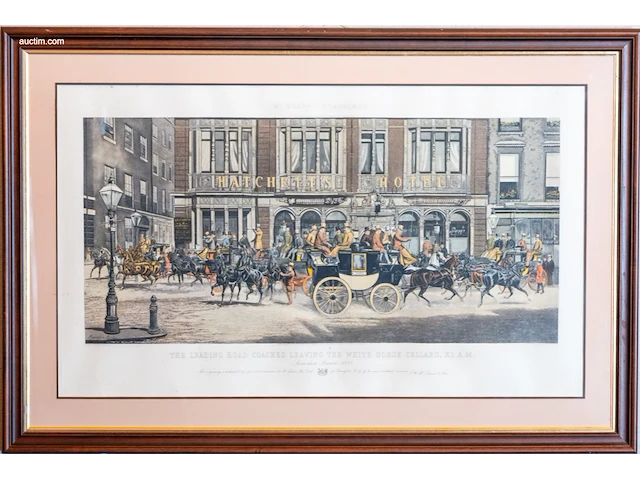 Grote antieke engelse kleurengravure harington... - afbeelding 1 van  1