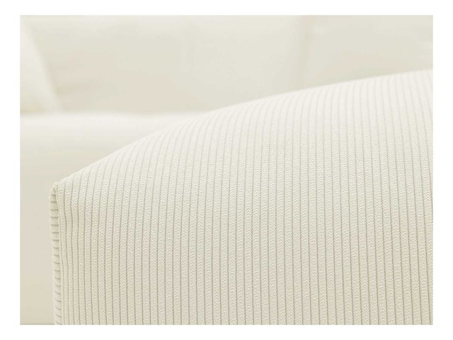 Grote beige fijn geribbelde ribfluweel bank in de linkerhoek van maison céphy - afbeelding 9 van  11