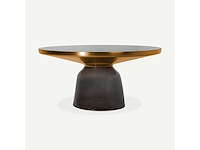 Grote bell salontafel - grijze basis - zwart glazen blad - afbeelding 1 van  5