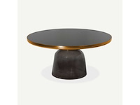 Grote bell salontafel - grijze basis - zwart glazen blad - afbeelding 2 van  5