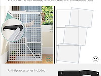 Grote dierenkooi metaal 3 etages (metaal wit) - afbeelding 5 van  5