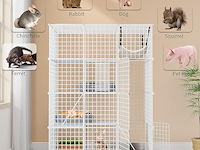 Grote dierenkooi metaal 3 etages (metaal wit) - afbeelding 3 van  5