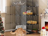 Grote dierenkooi metaal 4 niveaus metaal zwart - afbeelding 1 van  4