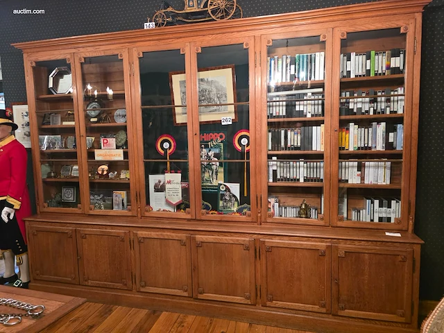 Grote eiken wandkast / bibliotheekkast met... - afbeelding 1 van  4