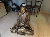 Grote houten boeddha basis 50x50x70cm hoogte 82cm - afbeelding 1 van  6