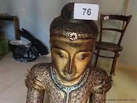 Grote houten boeddha basis 50x50x70cm hoogte 82cm - afbeelding 2 van  6