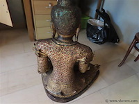 Grote houten boeddha basis 50x50x70cm hoogte 82cm - afbeelding 5 van  6