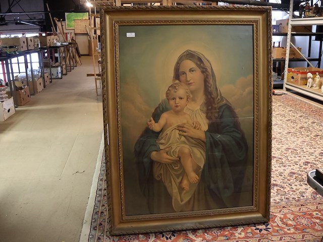 Grote kader madonna met kind - afbeelding 1 van  4