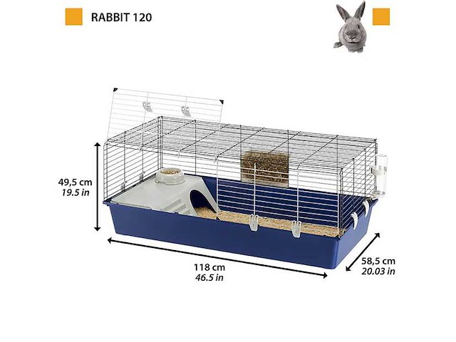 Grote kooi voor konijnen en cavia's - afbeelding 3 van  5