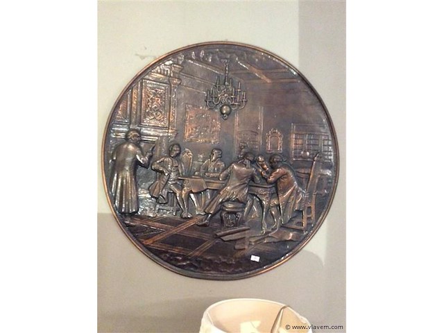 Grote koperen plaat - afbeelding 1 van  3