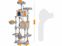 Grote krabpaal, speeltoren 206 cm, lichtgrijs - afbeelding 6 van  11