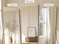 Grote lichaamsspiegel 179 x 65 cm goudkleurige rand - afbeelding 3 van  3