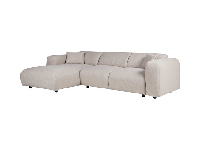 Grote linker hoek bank in beige heidestof van maison céphy - afbeelding 3 van  7