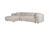 Grote linker hoek bank in beige heidestof van maison céphy - afbeelding 3 van  7