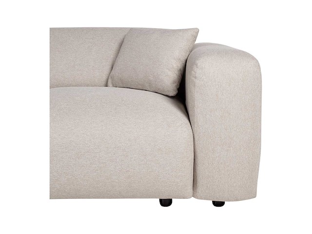 Grote linker hoek bank in beige heidestof van maison céphy - afbeelding 4 van  7