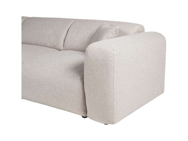Grote linker hoek bank in beige heidestof van maison céphy - afbeelding 5 van  7