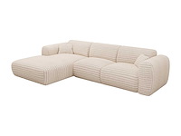 Grote linker hoek bank in beige ribfluwelen ribfluwelen - afbeelding 4 van  6