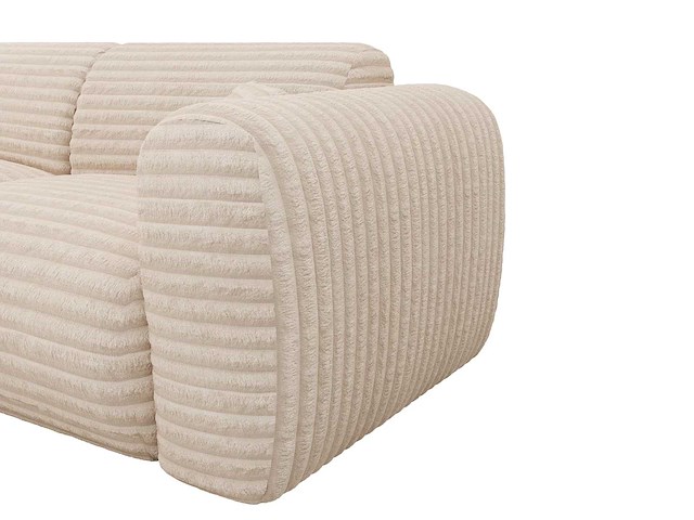 Grote linker hoek bank in beige ribfluwelen ribfluwelen - afbeelding 5 van  6