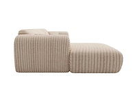 Grote linker hoek bank in beige ribfluwelen ribfluwelen - afbeelding 3 van  3